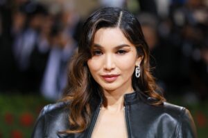 A photo of gemma chan at the MET gala where Daniel did her makeup