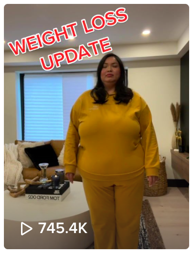 Glamzilla on Tiktok talking about her weight loss journey